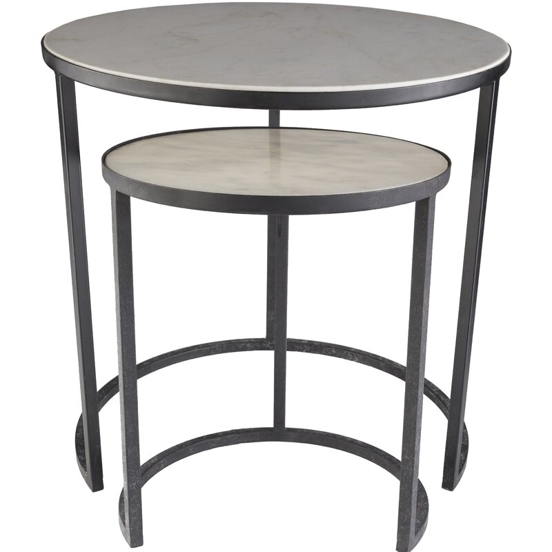 Hiram Marble Top C Table Nesting Tables 